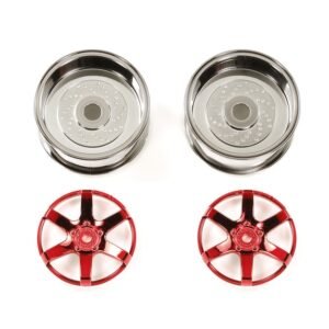 Tamiya 54553 RC Red Plated 2pcs Racing Wheels 6mm Offset 26mm