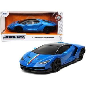 Jada 1/24 Lamborghini Centenario Blue with Black Top with Stripes Hyper-Spec