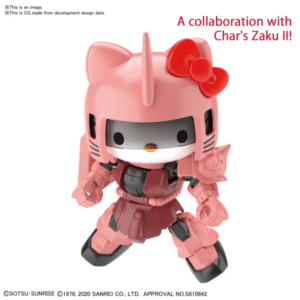 Bandai Hello Kitty/MS-06S Char's Zaku II [SD Gundam Cross Silhouette] 'Mobile Suit Gundam' Bandai Spirits (3.35 Inches Approx)