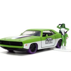 Jada 1/32 "Hollywood Rides" 1973 Plymouth Barracuda W/ She-Hulk