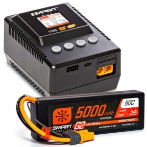 Spektrum Smart Powerstage 2S Surface Bundle: G2 5000mAh 2S LiPo IC5 & S155 Charger